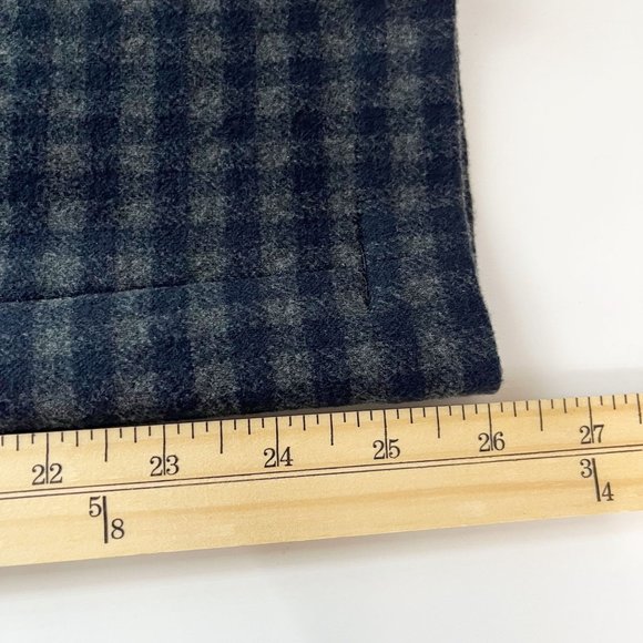 Theory Treeca Gingham Knit Dress Pants Gray & Navy Blue Plaid - Women's Size 8 - Picture 9 of 9
